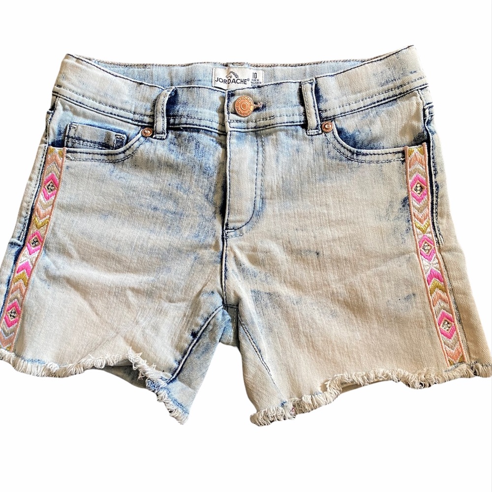 Girls Denim acid wash shorts